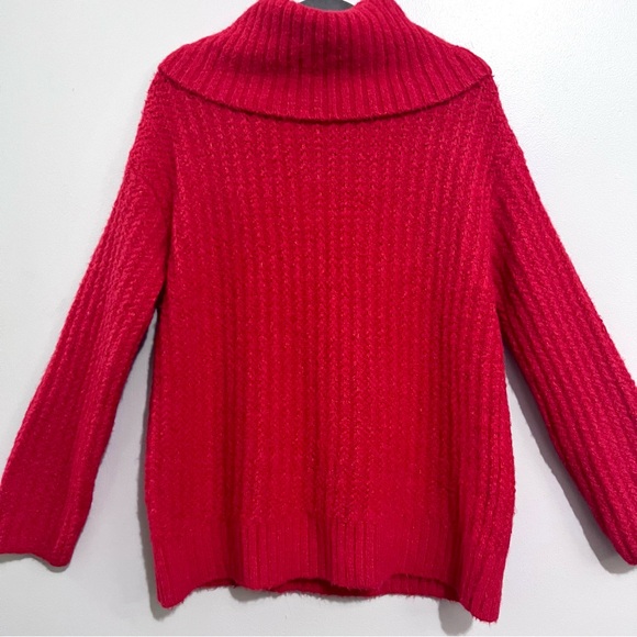 NWT Maeve By Anthropologie Cherry Red Cowl Neckline Pullover Knit Sweater π - Picture 3 of 16